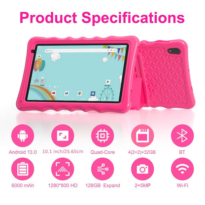 Kids Tablet 10.1 Inch with Android 13, 4GB RAM, 32GB Storage, 6000mAh Battery and Protective Case