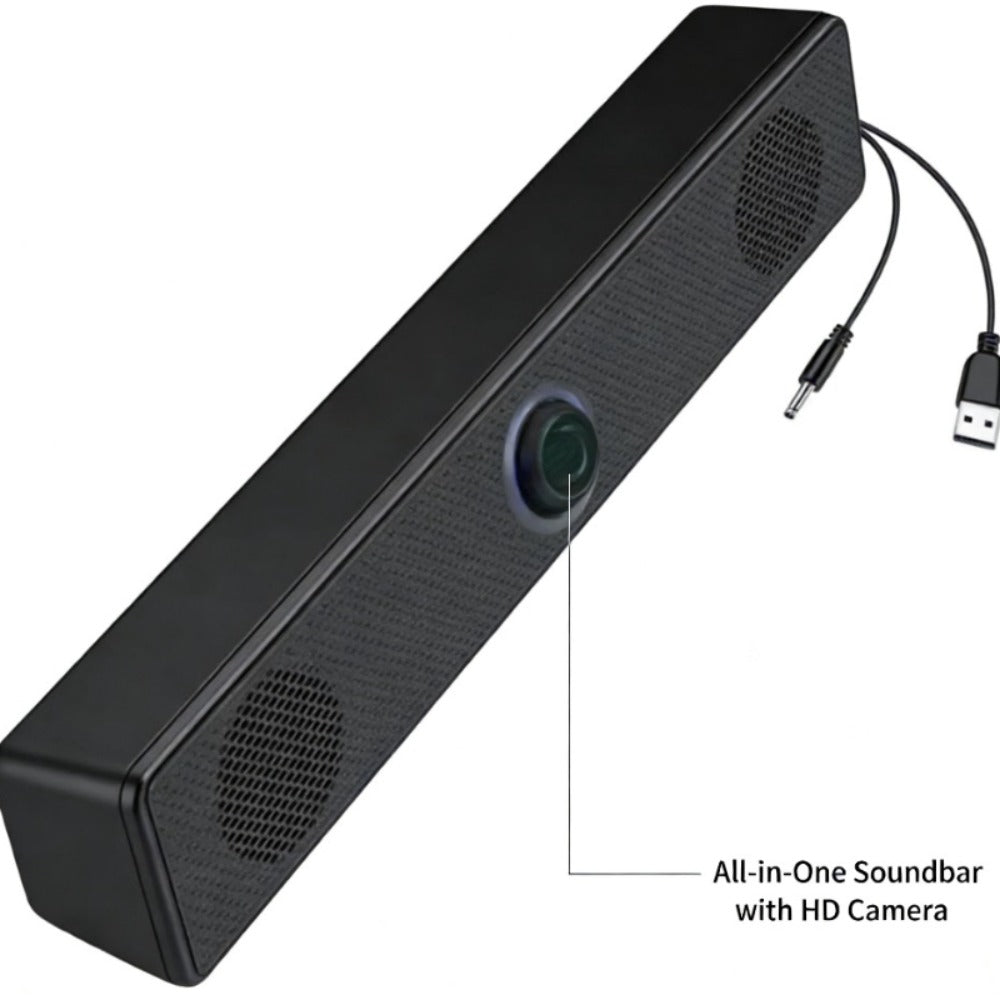 USB Wired Computer Soundbar Speaker for PC Desktop Laptop Monitor, Stereo Surround Sound Bar with Knob Volume Control