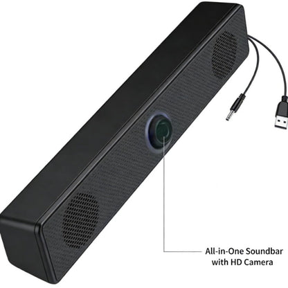 USB Wired Computer Soundbar Speaker for PC Desktop Laptop Monitor, Stereo Surround Sound Bar with Knob Volume Control