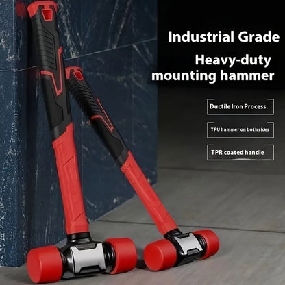 Double-Head Rubber Mallet with Red Grip and A-27 mm or B-36 mm Head Options for Flooring and Craft Work