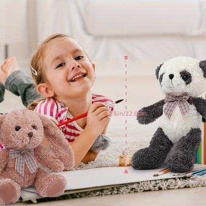 Stuffed Animal Five-Piece Bear, Monkey, Panda and Rabbit Set in 12.5-Inch Assorted Designs