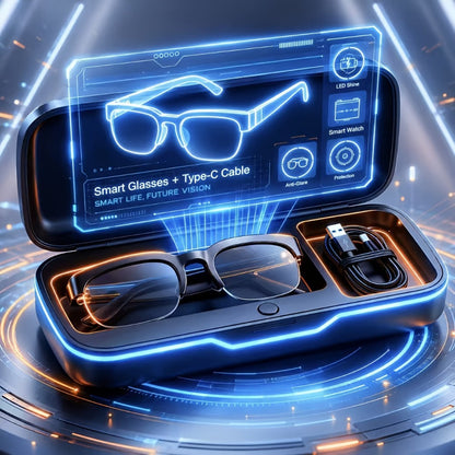 Smart Glasses Open-Ear Audio Gift Set with Bluetooth Calls, Music, Translation and Included Carrying Case