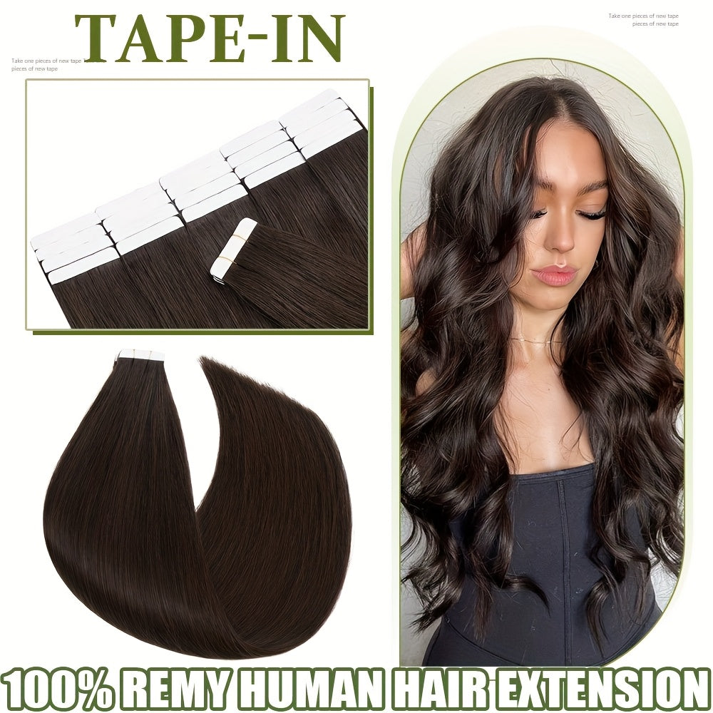Hair Extensions Straight Brazilian Remy Human Hair Tape-In Set with 10 Pieces, 12–24-Inch Lengths and 11 Colors