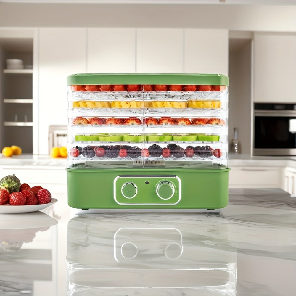 Food Dehydrator Machine 5-Tray BPA-Free Stackable 240W Digital Temperature Control 95-158°F Quiet 33dB Overheat Protection for Jerky Fruit Meat Veggies Herbs Snacks Home Use
