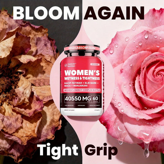 Women's Intimate Wellness Capsules with Kacip Fatimah, Manjakani & Maca Root - Natural Hydration, Tightness & Elasticity Support - Postpartum & Hormonal Balance - 30 Servings