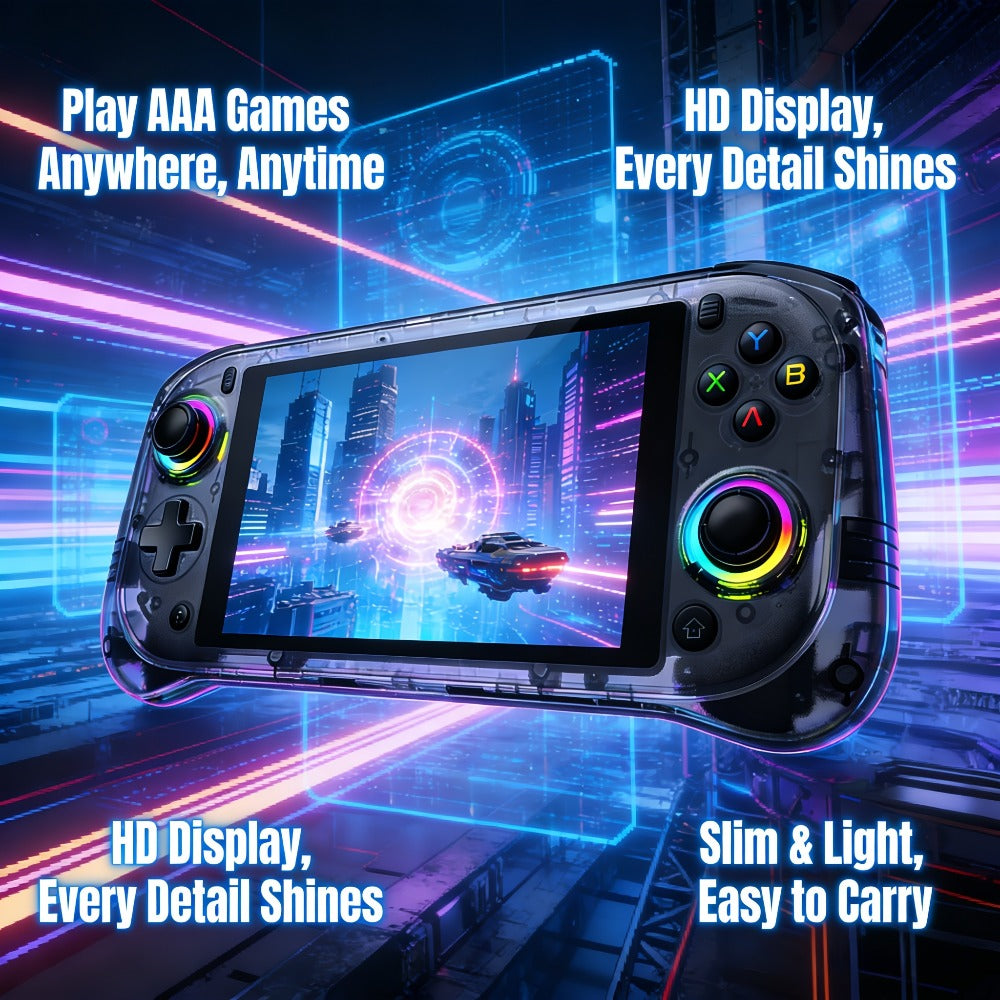 Handheld Game Console J55 with 5.5-Inch Large HD Display, 64GB Options, Linux-based system, Handheld controls