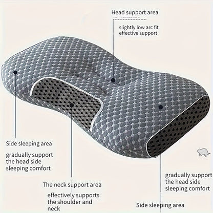 Cervical Neck Support Pillow Soft Knitted Ergonomic Orthopedic Contour Pillow for Deep Sleep - Non-Collapse High Pillow Core All Seasons Adjustable Sleeping Comfort 1/2Pcs
