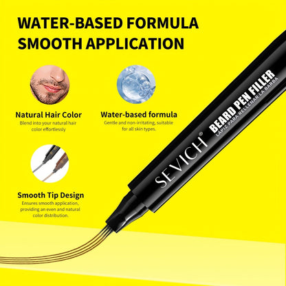 Beard Filler Pencil with Brush — Waterproof Long-Lasting Beard Pencil for Fuller Thicker Beard | Fills Sparse Patchy Beard & Mustache | Men's Grooming Tool | Black & Dark Brown | 1pc or 2pcs