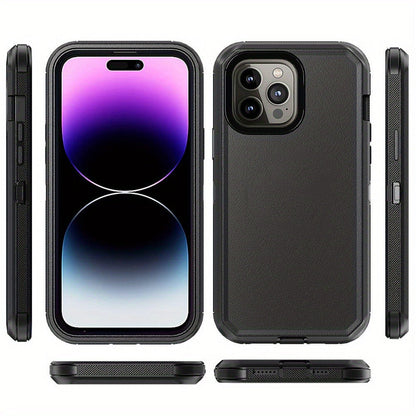 Phone Case Dual-Layer TPU and PC Cover with Rotating Belt Clip Holster and Qi Support for iPhone 14 Models