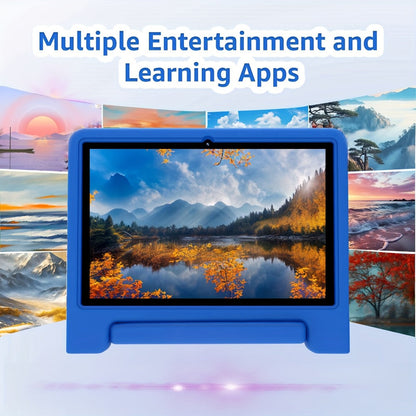 Kids Tablet 10 Inch Android 13 2GB RAM 64GB Storage 512GB Expandable WiFi Dual Camera Preloaded Educational Apps Parental Controls Shockproof Case for Boys Girls Blue Red
