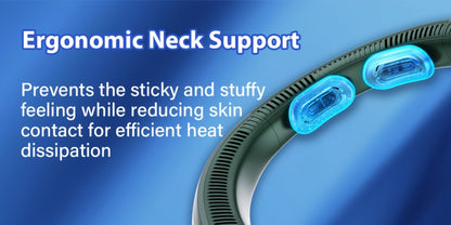 Loop-Style Neck Fan in Ten Single or Paired Color Checkouts with Five-Speed Control and USB Charging