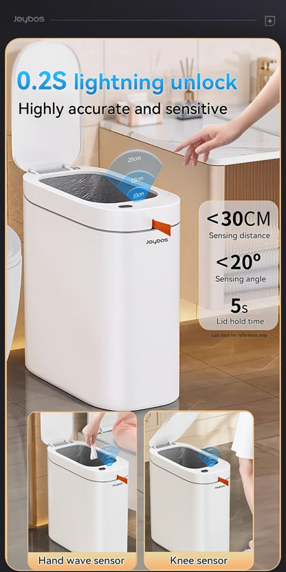 Sensor Trash Can Self-Emptying 3.8 Gallon with Drawstring Bags - Hands Free Infrared Smart for Home Cooking, Dining and Outdoor Meals