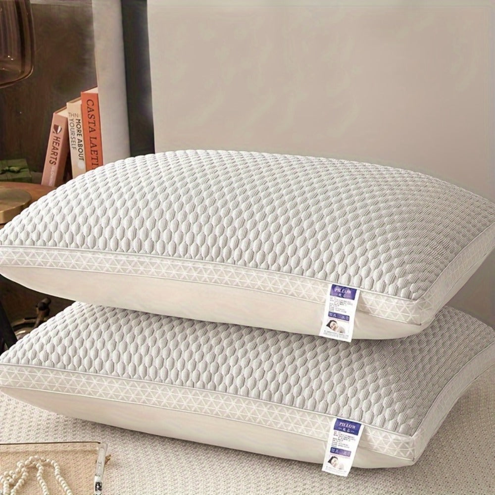 Two-Piece Rectangular Bed Pillow Set in Blue, Gray, Pink or Indigo with Pictured 80 x 50 cm Size