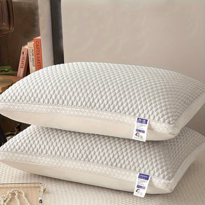Two-Piece Rectangular Bed Pillow Set in Blue, Gray, Pink or Indigo with Pictured 80 x 50 cm Size