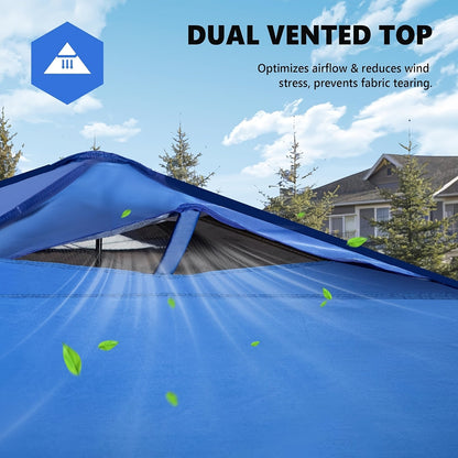 Dual-Vent 10x10ft Pop-Up Canopy Tent with Center-Hub Frame, Three Colors and Wheeled Carry Bag