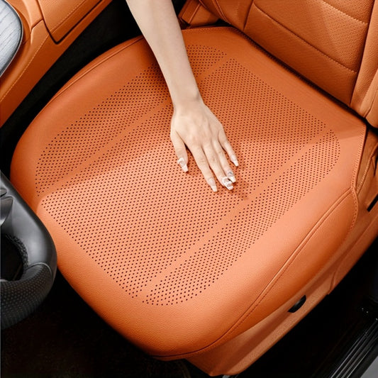 Nappa Leather Car Seat Cushion Full Surround – Non-Slip Breathable All-Season Seat Pad, Front & Rear Universal Fit for Cars SUVs, Luxury Interior Seat Cover