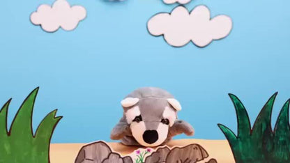 Six-Piece Zoo Animal Hand Puppet Set with Brown, Orange, Spotted and Gray Character Designs
