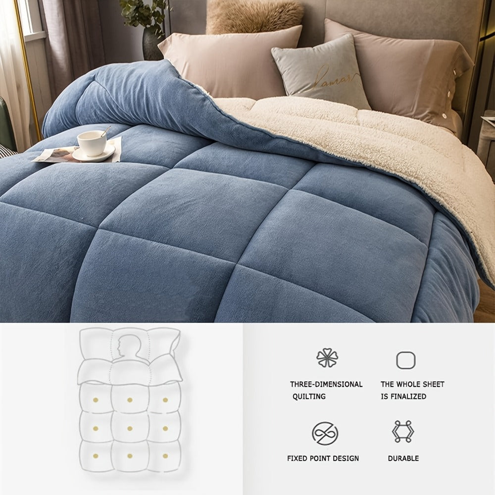 Reversible Sherpa Fleece Comforter Set in 40 Size and Color Options for Twin XL, Full, Queen or King Beds