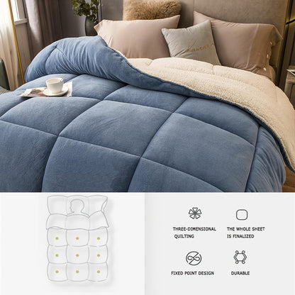 Reversible Sherpa Fleece Comforter Set in 40 Size and Color Options for Twin XL, Full, Queen or King Beds
