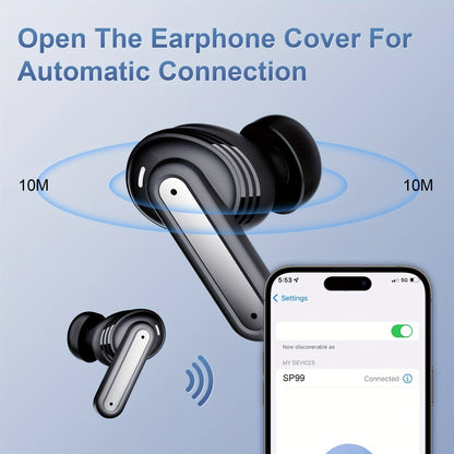 ENC Sports Wireless Earbuds ANKRIYUL Stereo Headphones Environmental Noise for Bedside Audio, Alarms and Room Entertainment