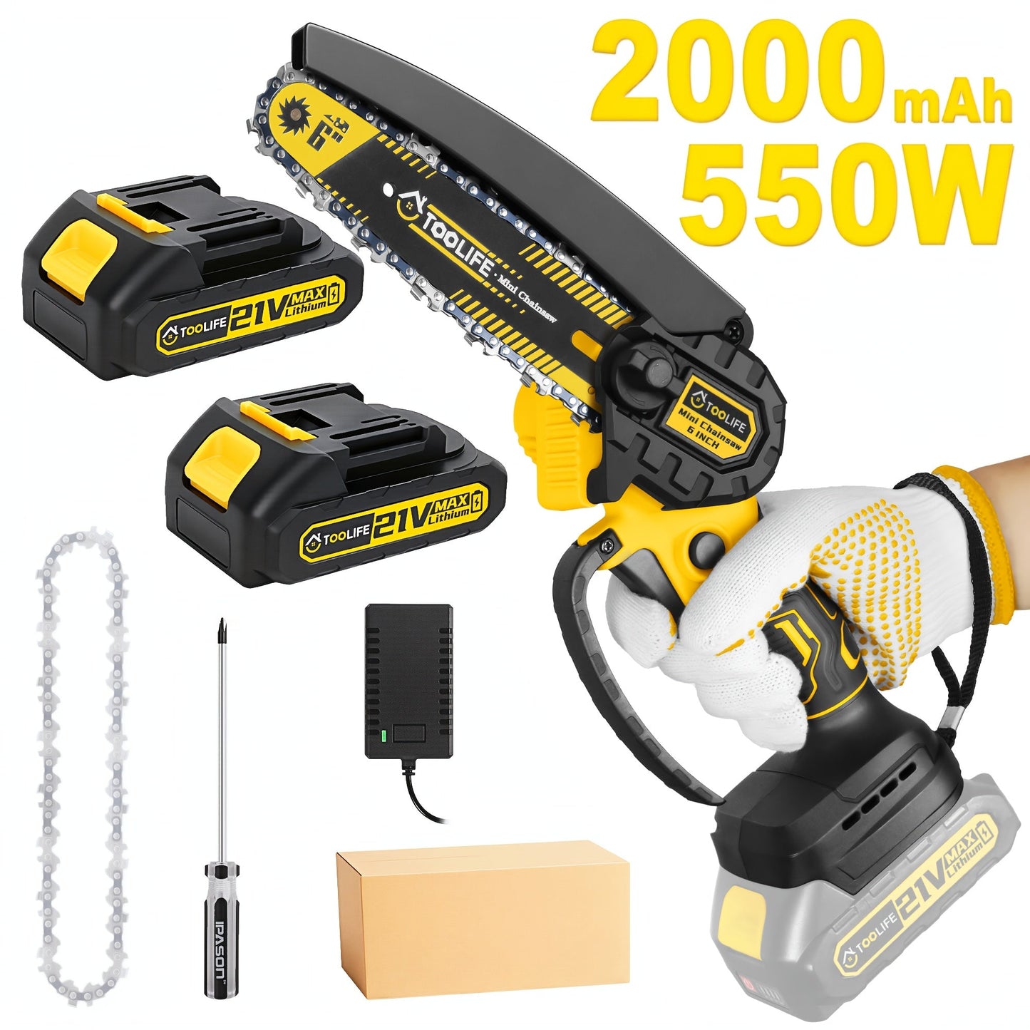 Mini Chainsaw Cordless | Handheld Electric Saw Tree Trimming Wood Cutting