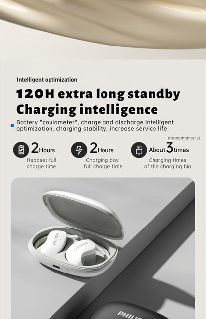 Philips TAT2708 True Wireless Earbuds, Stereo Surround Sound ENC Noise Cancellation Touch Controls Built-in Mic, 24H Polymer Battery USB-C Fast Charging Case, Lightweight for Commuting Workouts Daily Use