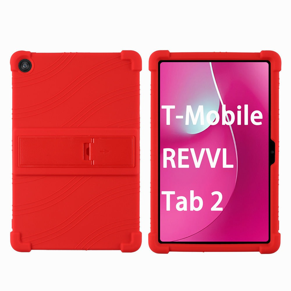 T-Mobile Revvl Tab 2 10.1-Inch Soft TPU-Labeled Tablet Case with Kickstand in Black, Blue or Rose Red
