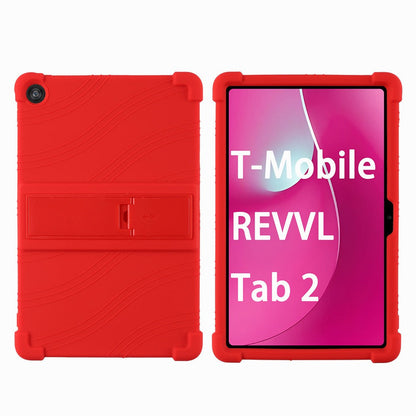T-Mobile Revvl Tab 2 10.1-Inch Soft TPU-Labeled Tablet Case with Kickstand in Black, Blue or Rose Red