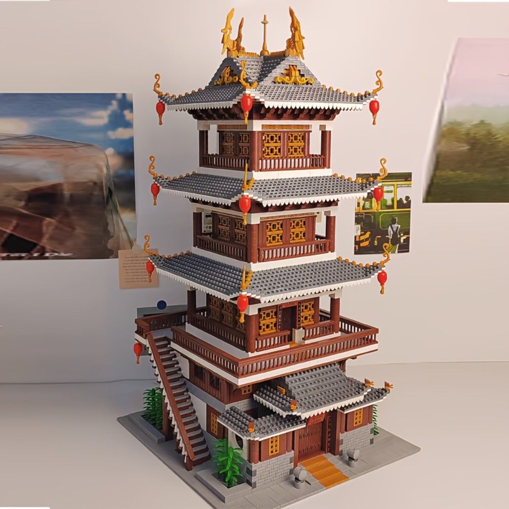 Ancient Chinese Palace Architecture Micro Building Block Set with 6,134 Pieces for Expert-Level Display