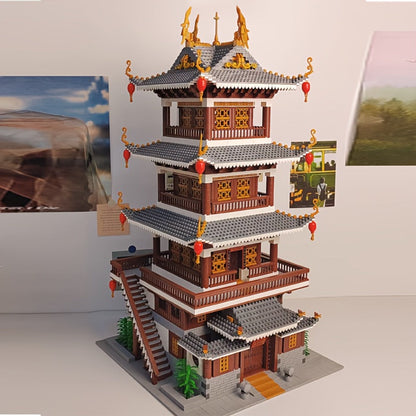 Ancient Chinese Palace Architecture Micro Building Block Set with 6,134 Pieces for Expert-Level Display