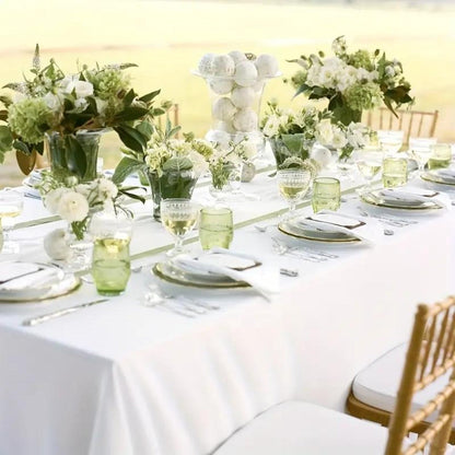 White Rectangular Tablecloth Set with Ten 60 x 102-Inch Covers for Banquet and Party Tables