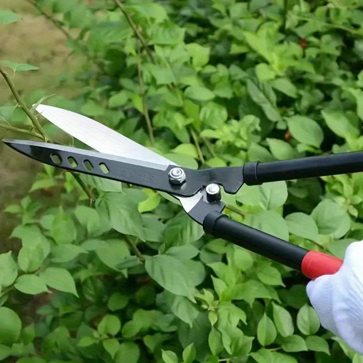 Long-Handle Hedge and Twig Shears, 20.4 Inches Overall with 10.8-Inch Blades and Red Grip Ends