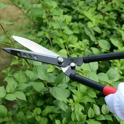 Long-Handle Hedge and Twig Shears, 20.4 Inches Overall with 10.8-Inch Blades and Red Grip Ends