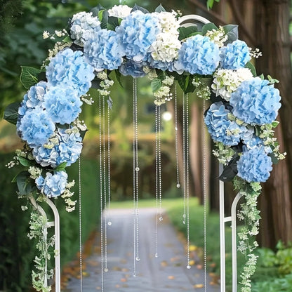 Artificial Flowers 72-Piece Silk Hydrangea Set with Flexible Stems in Blue Purple Pink or Champagne