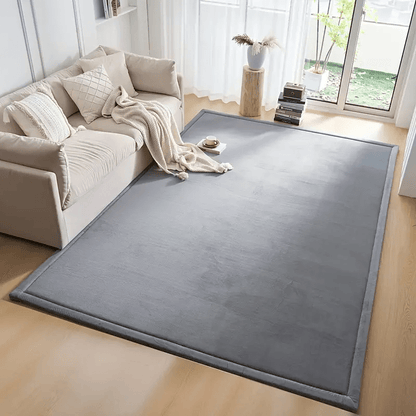 Padded Tatami-Style Area Rug in Six Solid Colors with 50-Inch Square to 79 x 118-Inch Sizes