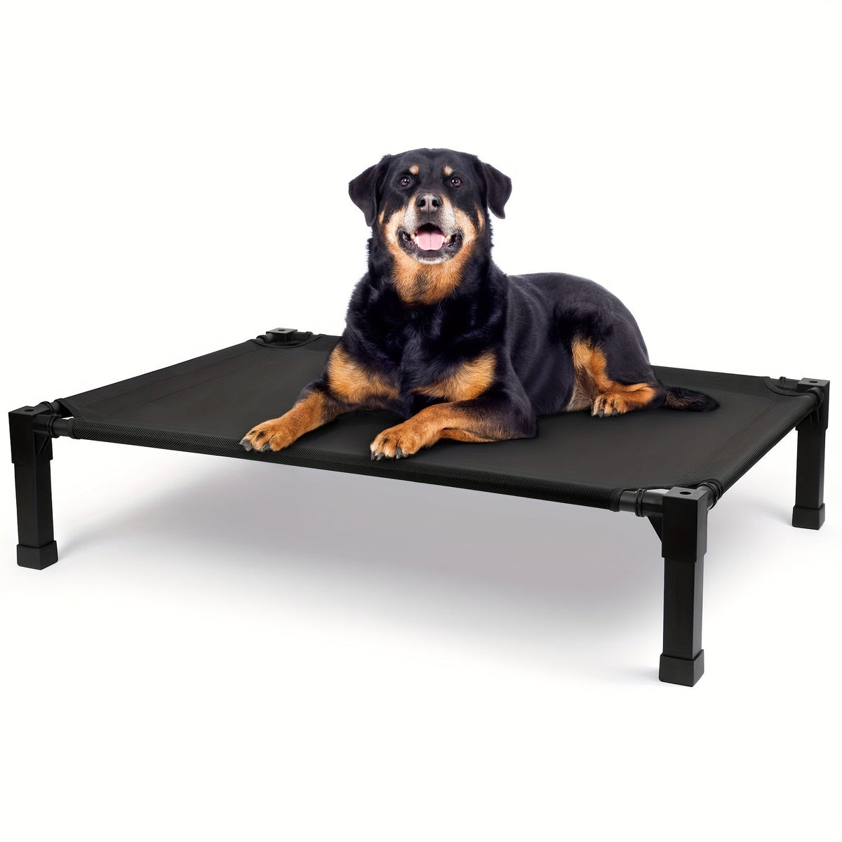 Elevated Pet Cot with Metal Frame, Textilene-Labeled Mesh Deck, Four Sizes and Seven Colors