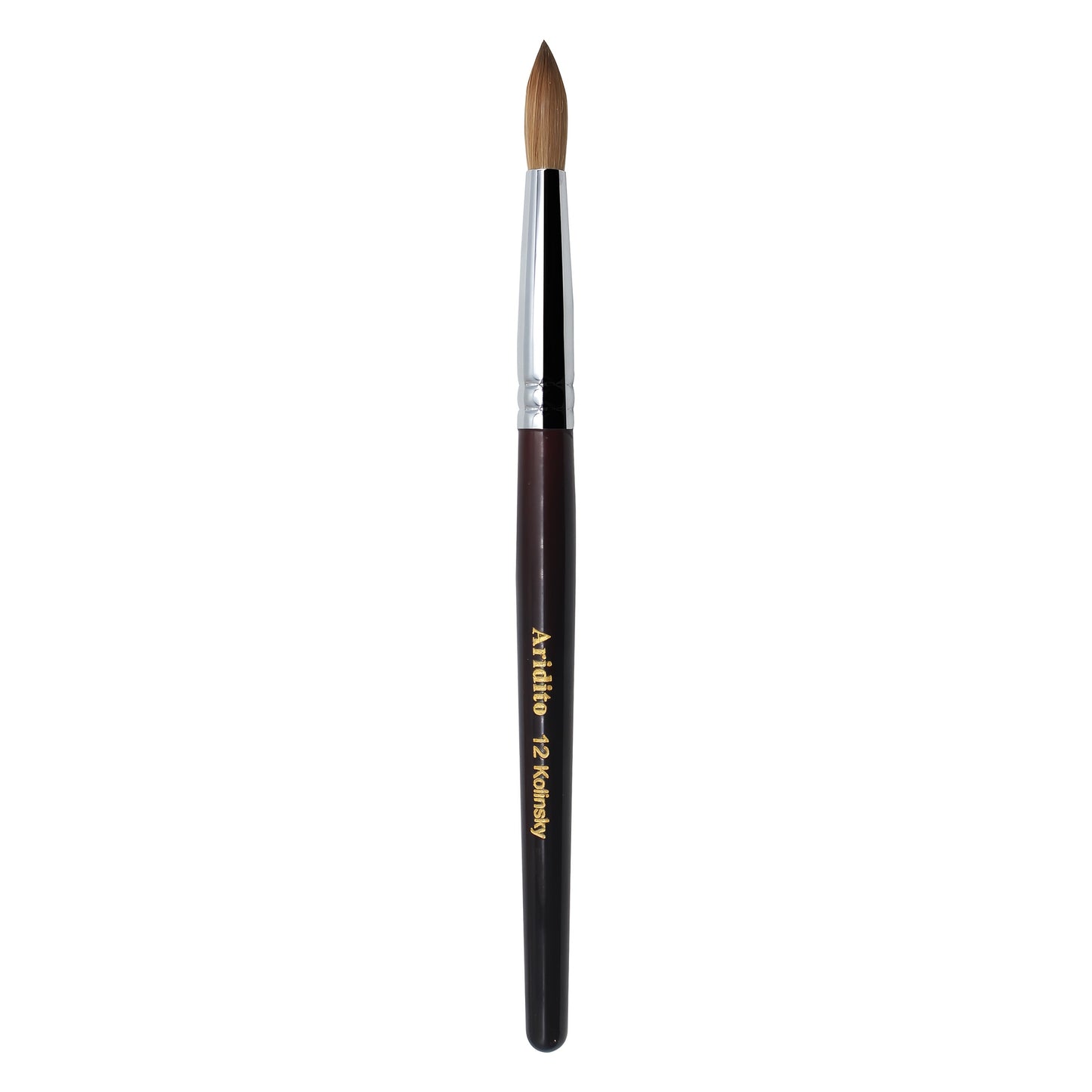 Red-Wine Handle Acrylic Nail Brush in Exact Checkout Sizes #8, #10, #12, #14, #16 or #18 with Pictured Round Tip