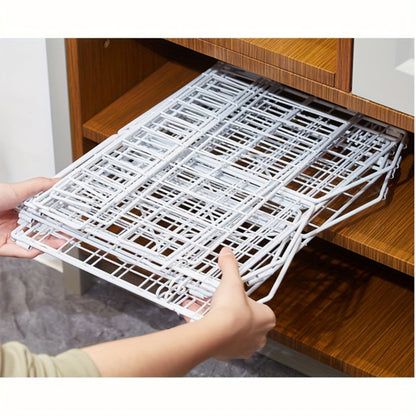 Wall Mount Foldable Storage Basket - Waterproof Rustproof Metal Organizer, Collapsible Space Saving for Kitchen Cabinet, Laundry Room, Pantry Closet