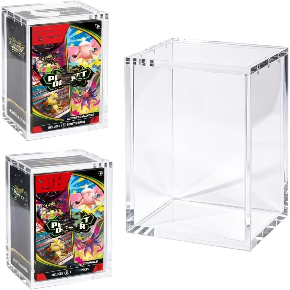 Acrylic Display Case for Pokemon Booster Bundle, UV Protection Magnetic Clear Box for Scarlet Violet