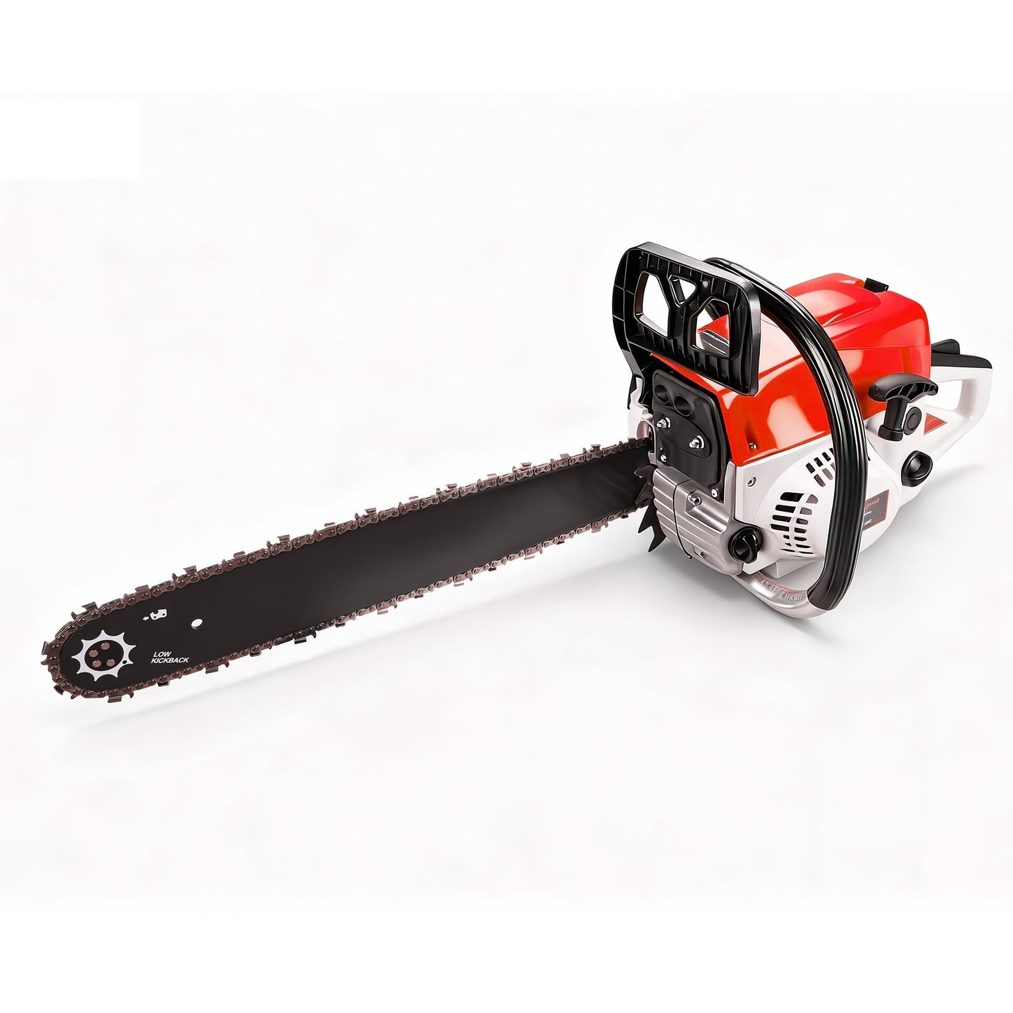 62CC Gas Chainsaw with 20-Inch Guide Bar in Five Red and Orange Checkout Configuration Options