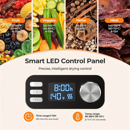 Stackable Food Dehydrator Family with Analog or Digital Controls and Five- or Eight-Tray Model Options
