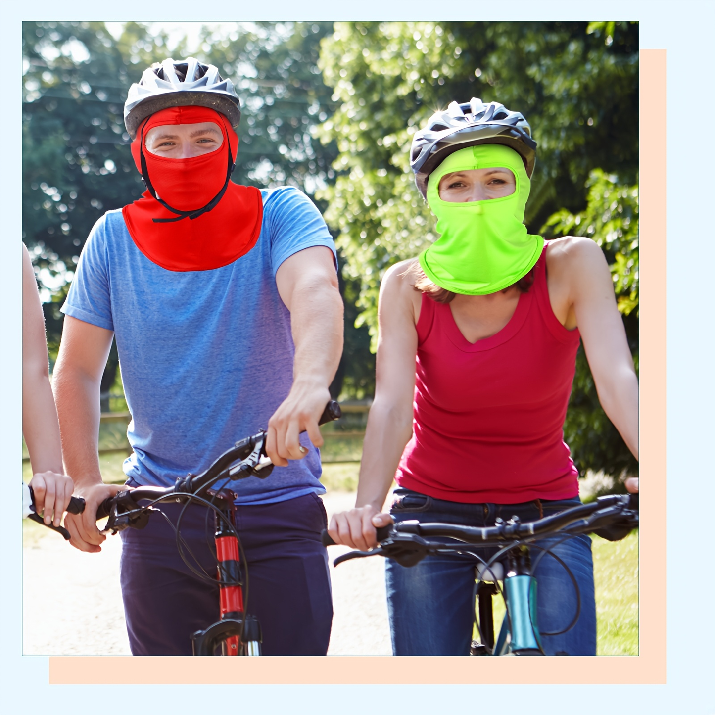 Thirty-Piece Multicolor Pull-On Balaclava Set with Full Face and Neck Coverage and Six Pictured Wear Styles