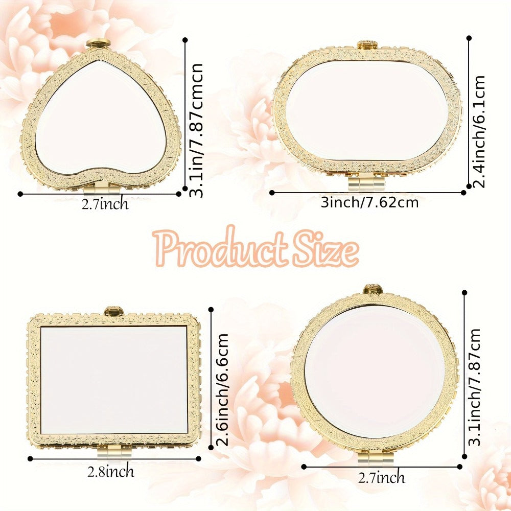 Bulk Compact Mirrors 48 Pack - Floral Pocket Mirror for Purse, Retro Folding Travel Mirror for Women & Girls, Flower Design Mini Makeup Mirror, Party Favor Gift Set, Vivid Style Assorted