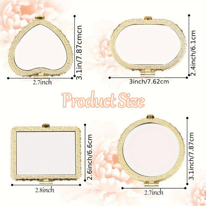Bulk Compact Mirrors 48 Pack - Floral Pocket Mirror for Purse, Retro Folding Travel Mirror for Women & Girls, Flower Design Mini Makeup Mirror, Party Favor Gift Set, Vivid Style Assorted