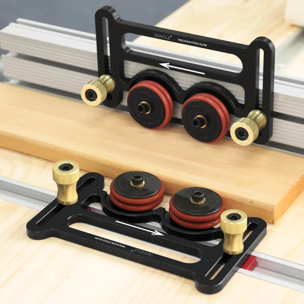 Feather Board Roller Guide for Table Saw – Aluminum Alloy One-Way Safety Stock Feeder with T-Track Mount, Anti-Kickback Woodworking Press Guide Tool