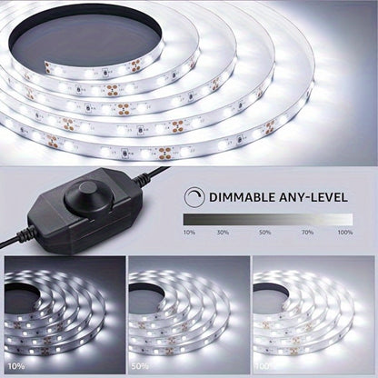 32.8ft 1200-LED Strip Light Kit with White and Warm White Selections, 24V Adapter and Knob Dimmer