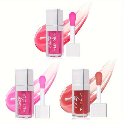 Plumping Lip Gloss Oil Set 3pcs 6pcs Hydrating Transparent Glow Lip Plumper - Long-Lasting High-Shine Glossy Finish in Berry Coral Pink Red, Nourishing Lip Care Gift for Women & Girls