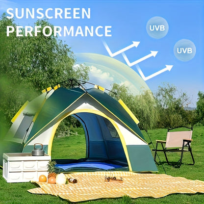 Camping Tent Pop-Up with 1-3, 2-4 or 4-6 Person Options and Select Picnic-Mat Bundles for Outdoor Camp Setup