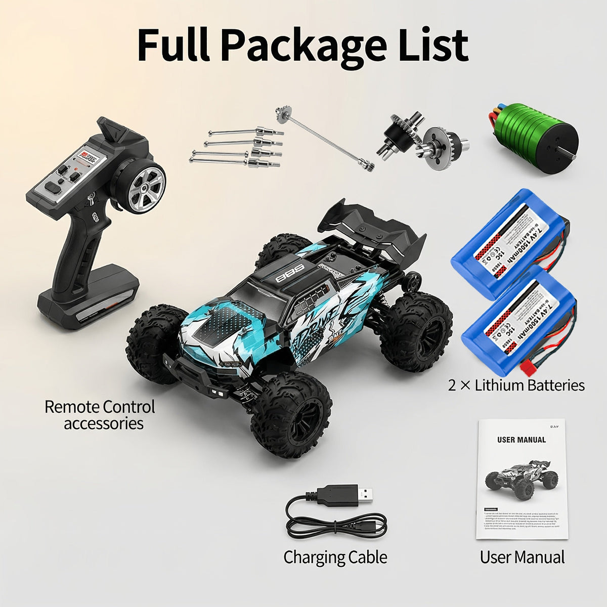 High Speed RC Off-Road Car 70KM/H Brushless Motor 1:14 1:16 Scale with the Listed Color, Size or Set Options for Everyday Use