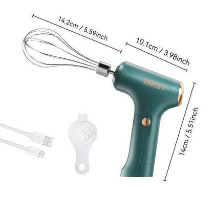 Cordless Electric Egg Beater & Cream Whipper - Handheld Stand-Up Portable Mixer for Cake Baking, Ice Cream & Whipping, Rechargeable Wireless Kitchen Mixer, Holiday Gift for Home Bakers